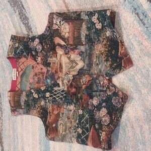 Gotcha Covered Vintage Y2K Made In Usa Apolstery Vest Garden Kitty Victorian